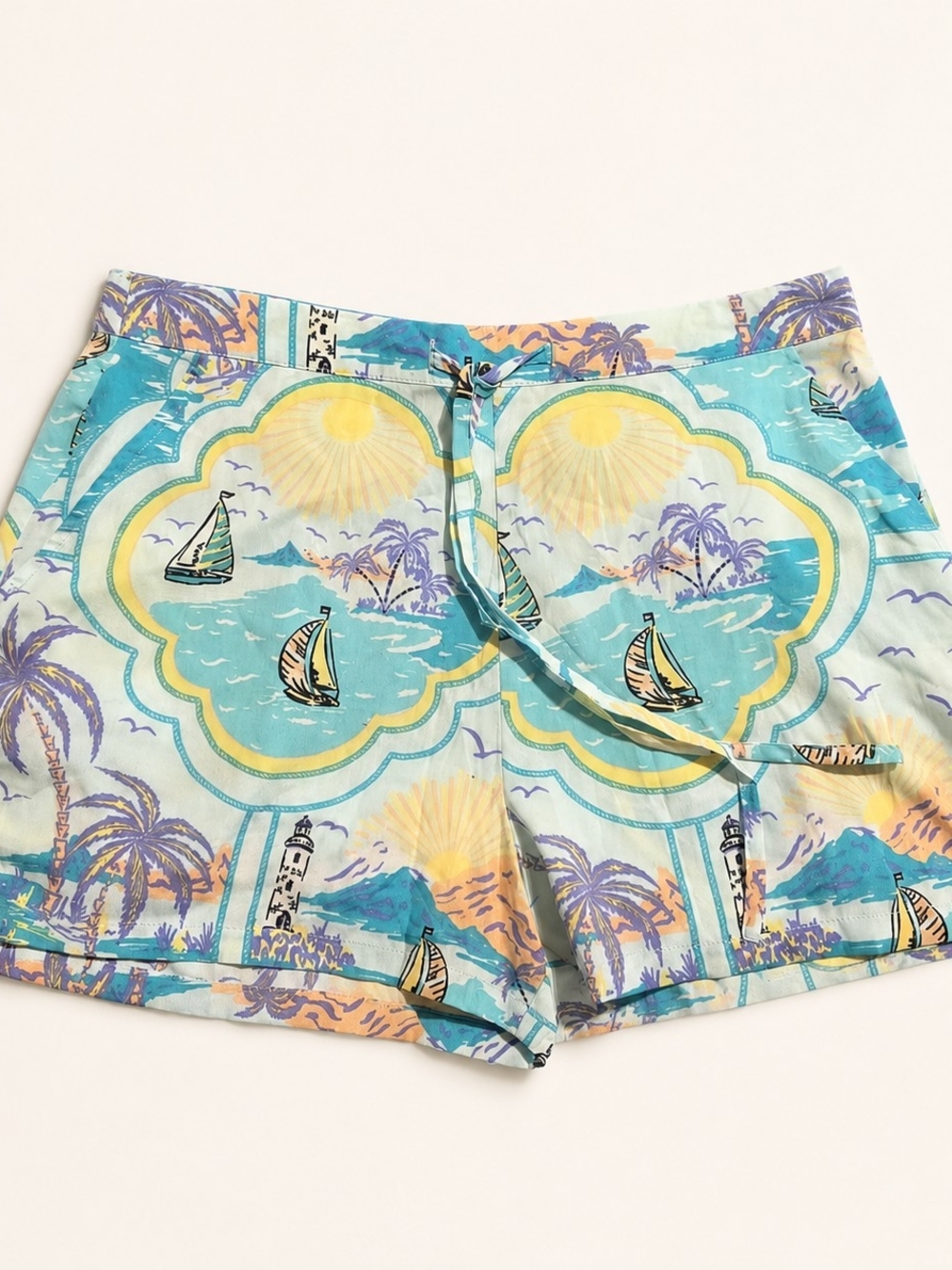 Cynthia Rowley pajama shorts gorgeous colorful tropical coastal print